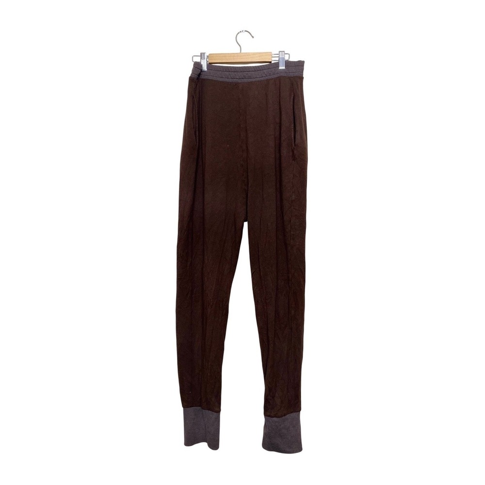 Marone Womens Brown Joggers Two Tone Elastic Waist Sweatpants Made in USA Size M